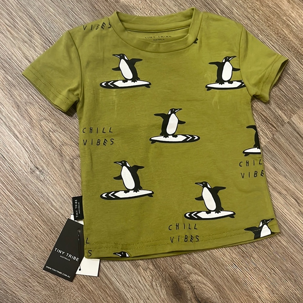 A Tiny Tribe olive green shirt